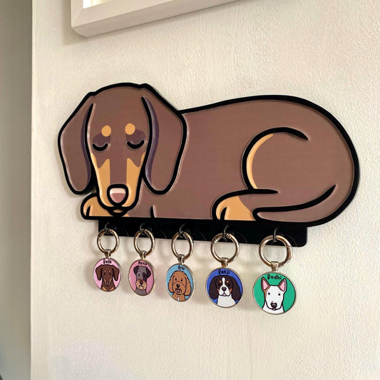 Pet Custom Portrait Decoration Cute Personalised Dog Cat Cartoon Portrait Art Acrylic Wall Plaque Decor ID Tag Keys Hook Hanger | nymbie