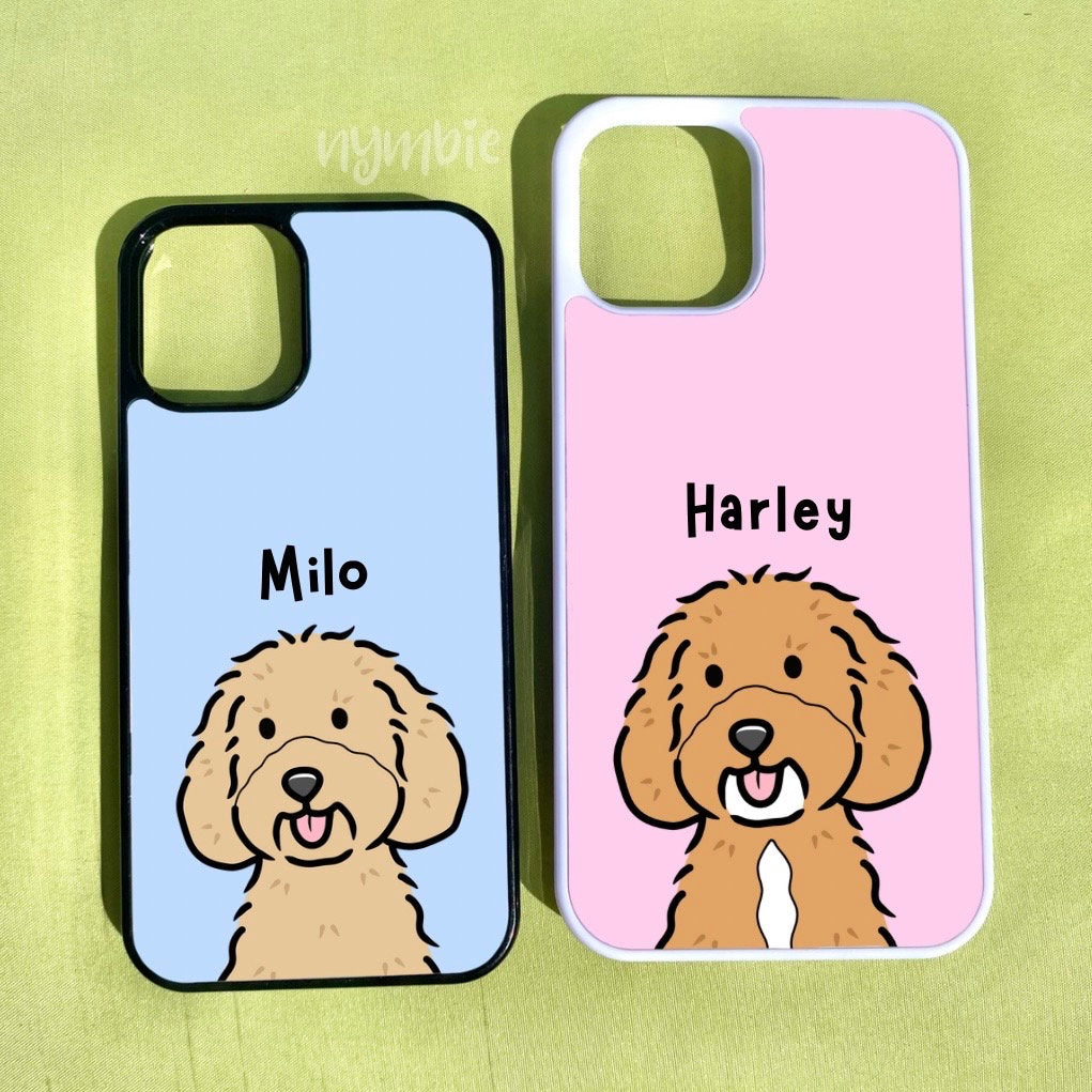 Cockapoo Cartoon Dog Breed Phone Case Personalised Pet Portrait Illustration iPhone Samsung Cover