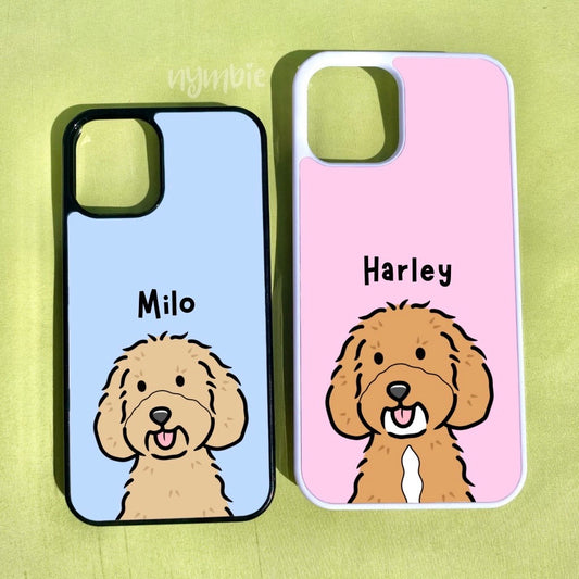 Cockapoo Cartoon Dog Breed Phone Case Personalised Pet Portrait Illustration iPhone Samsung Cover