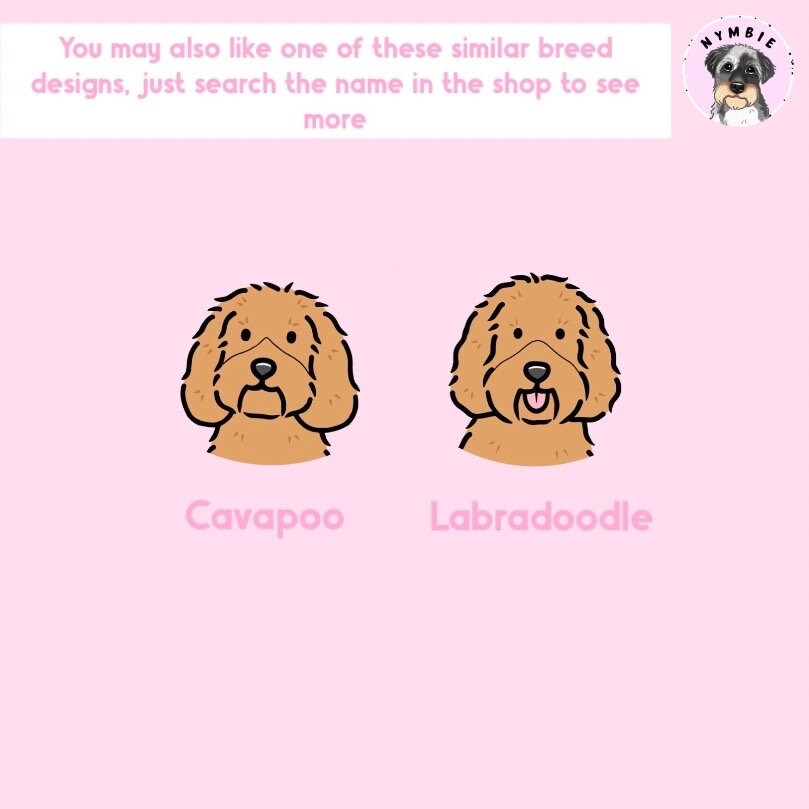 Cockapoo Cartoon Dog Breed Phone Case Personalised Pet Portrait Illustration iPhone Samsung Cover