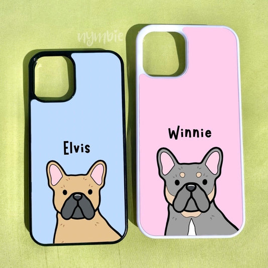 French Bulldog Cartoon Dog Breed Phone Case Personalised Pet Portrait Illustration iPhone Samsung Cover