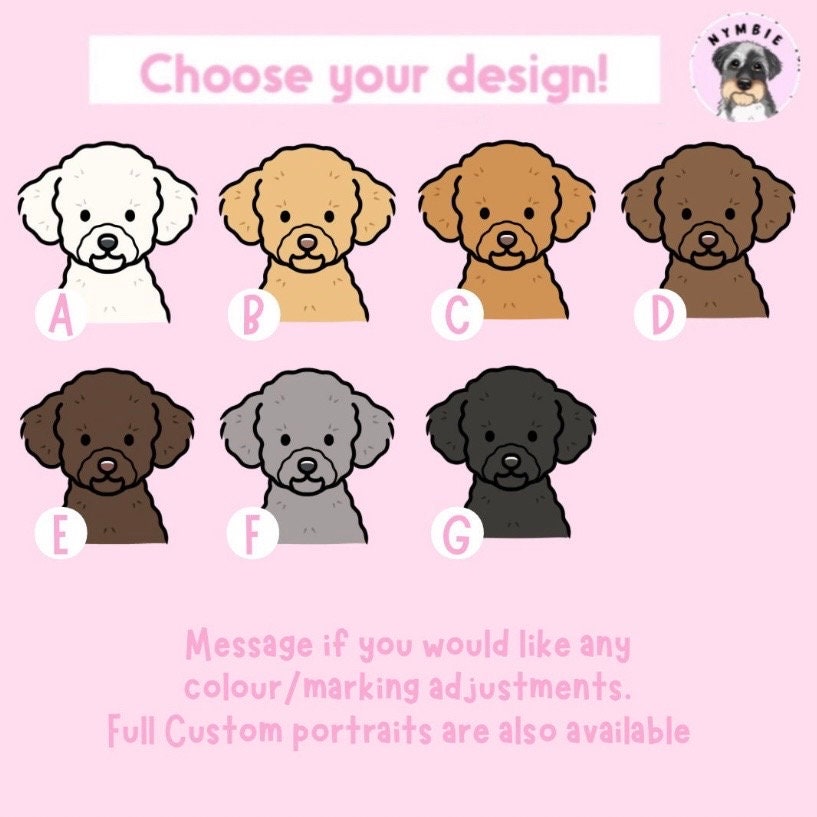 Toy Poodle Cartoon Dog Breed Phone Case Personalised Pet Portrait Illustration iPhone Samsung Cover