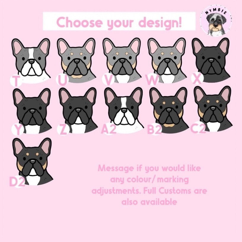 French Bulldog Cartoon Dog Breed Phone Case Personalised Pet Portrait Illustration iPhone Samsung Cover