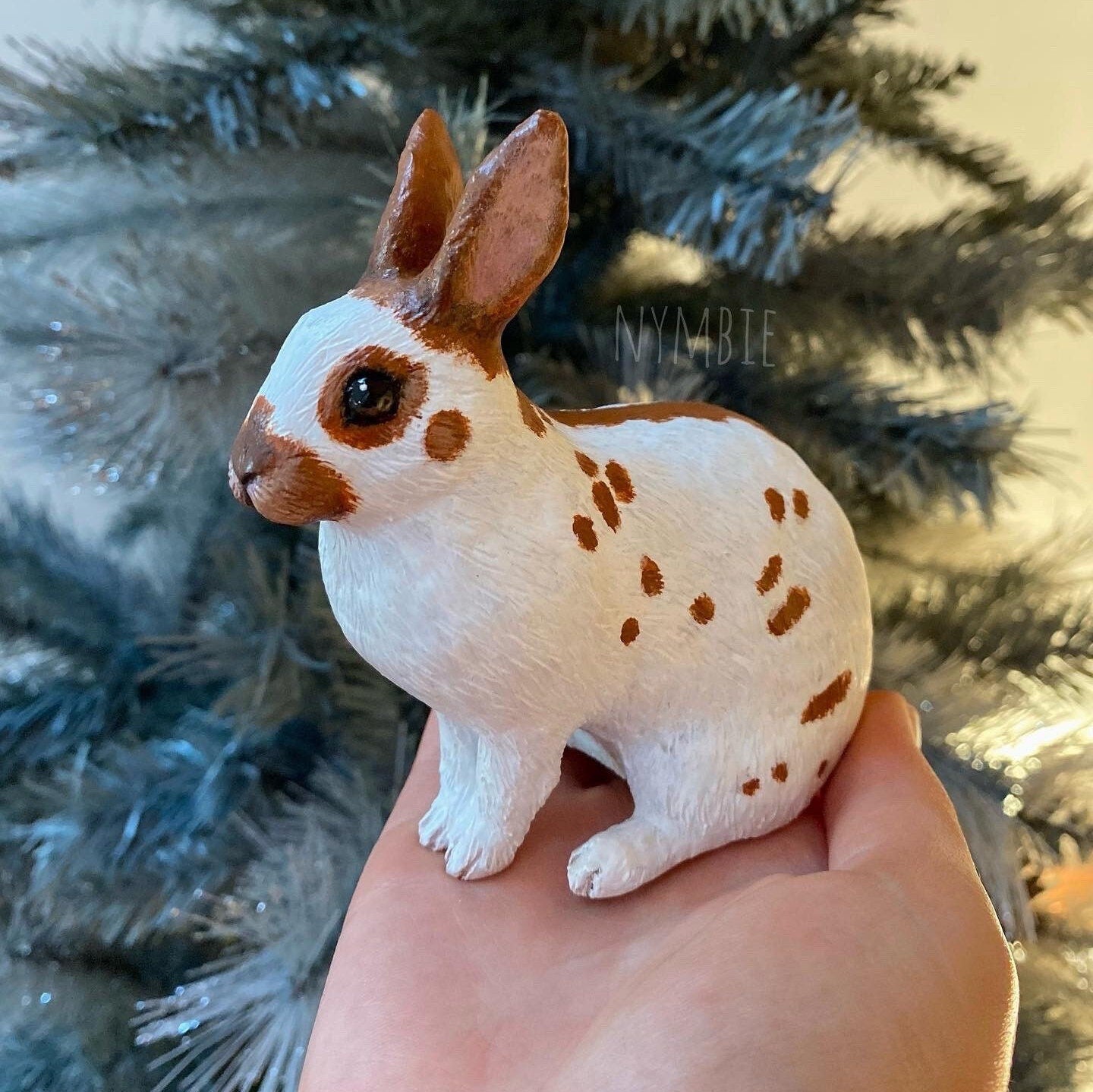 Rabbit Sculpture cute pet memorial portrait art personalised custom polymer clay sculptures