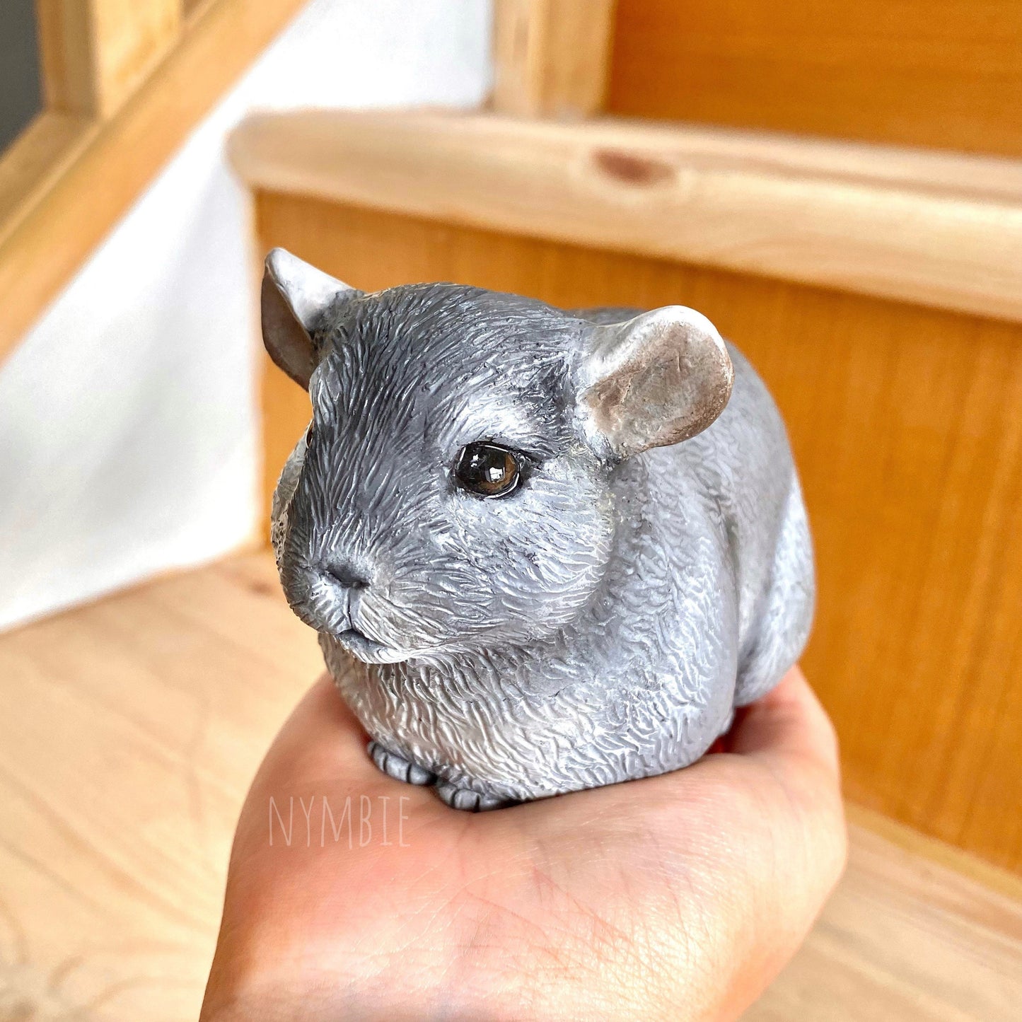 Chinchilla Sculptures cute pet replica custom portrait art polymer clay sculpture | nymbie