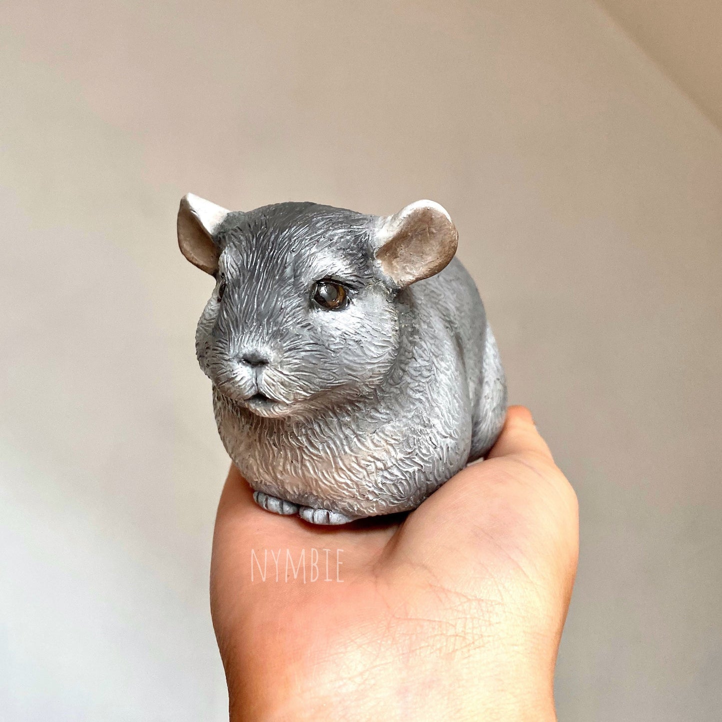 Chinchilla Sculptures cute pet replica custom portrait art polymer clay sculpture | nymbie