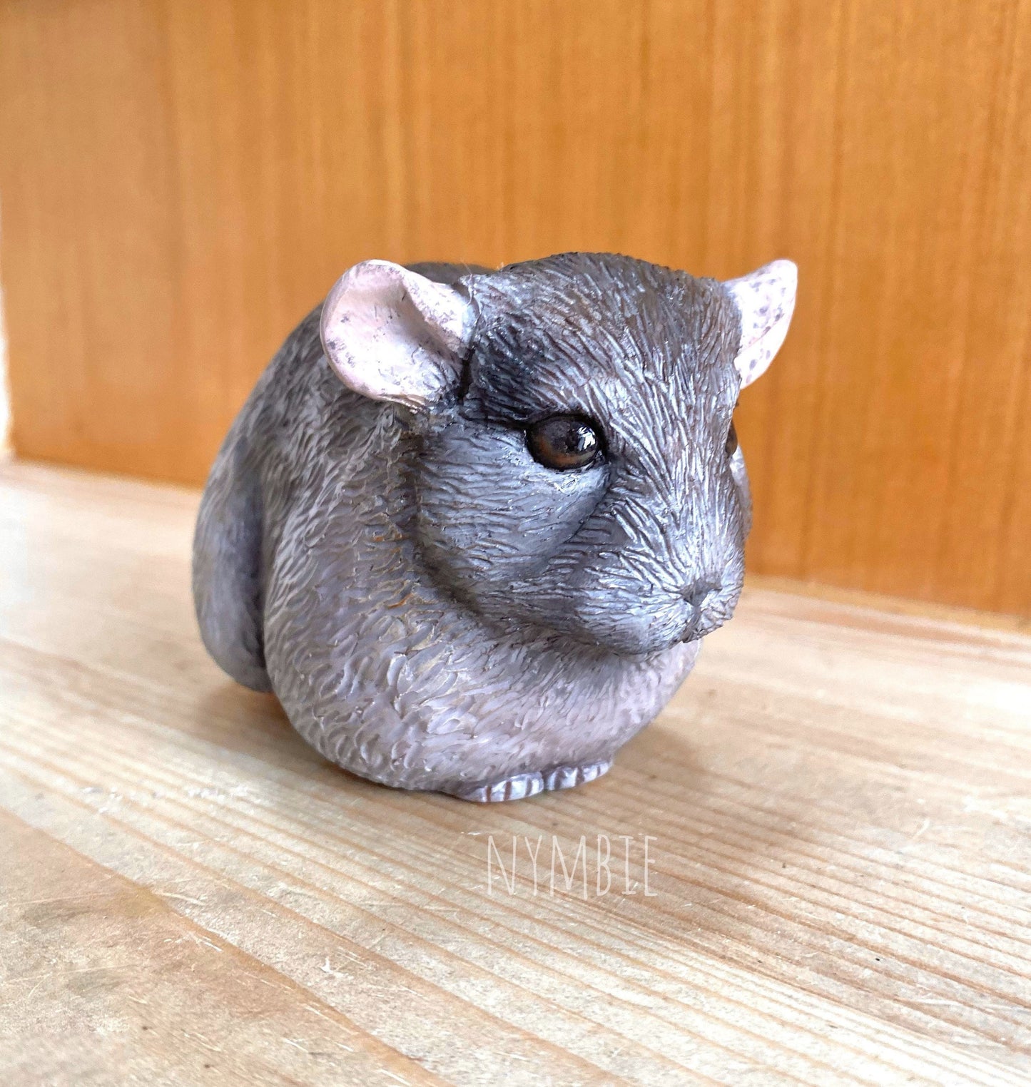 Chinchilla Sculptures cute pet replica custom portrait art polymer clay sculpture | nymbie