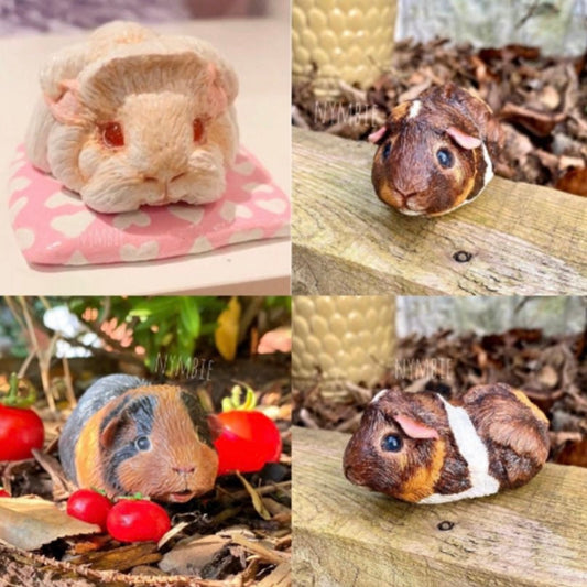 Guinea Pig Sculptures polymer clay cute pet replica custom portrait art sculpture | nymbie