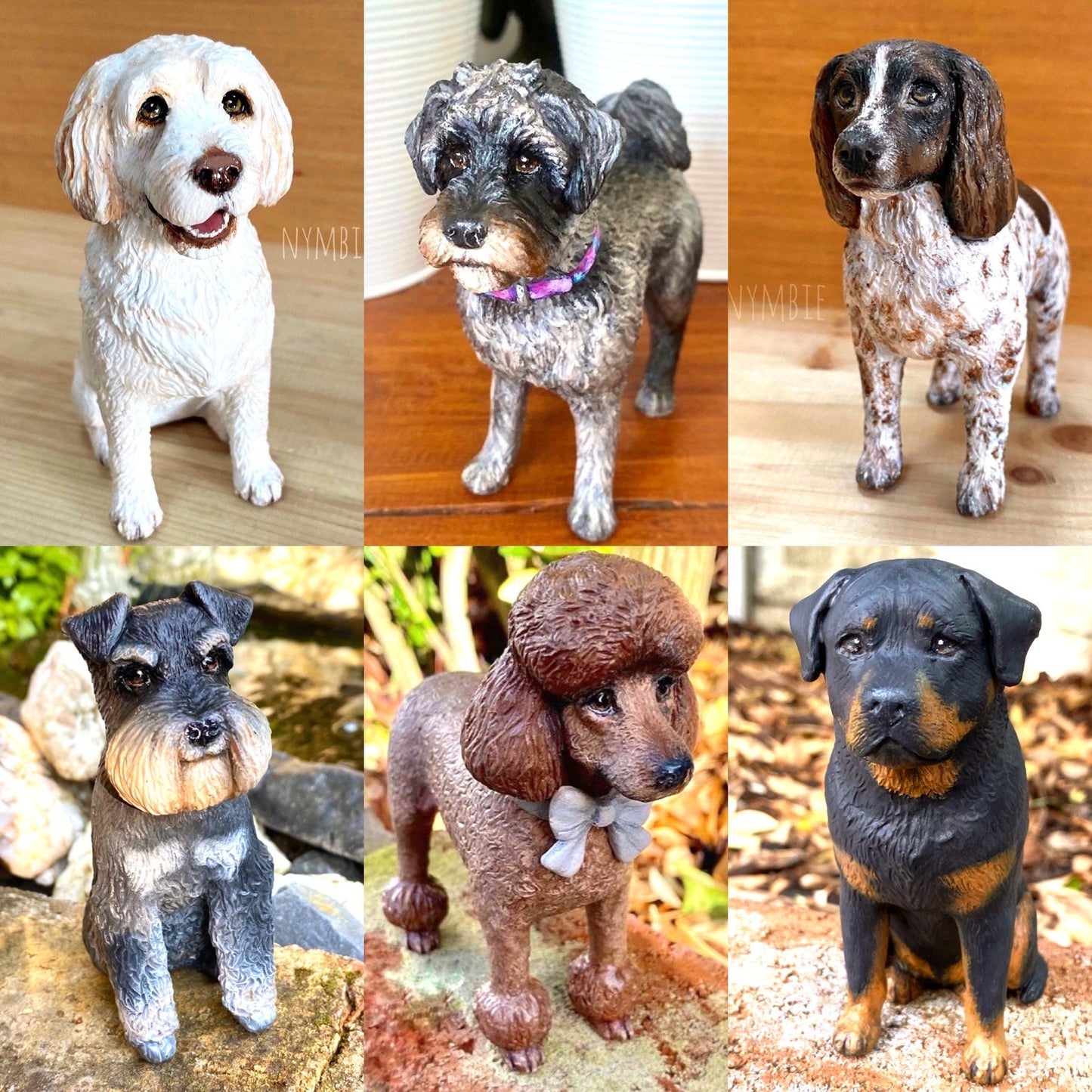 Dog Sculpture handmade polymer clay cute pet custom portrait replica memorial wedding cake topper art model sculptures | nymbie