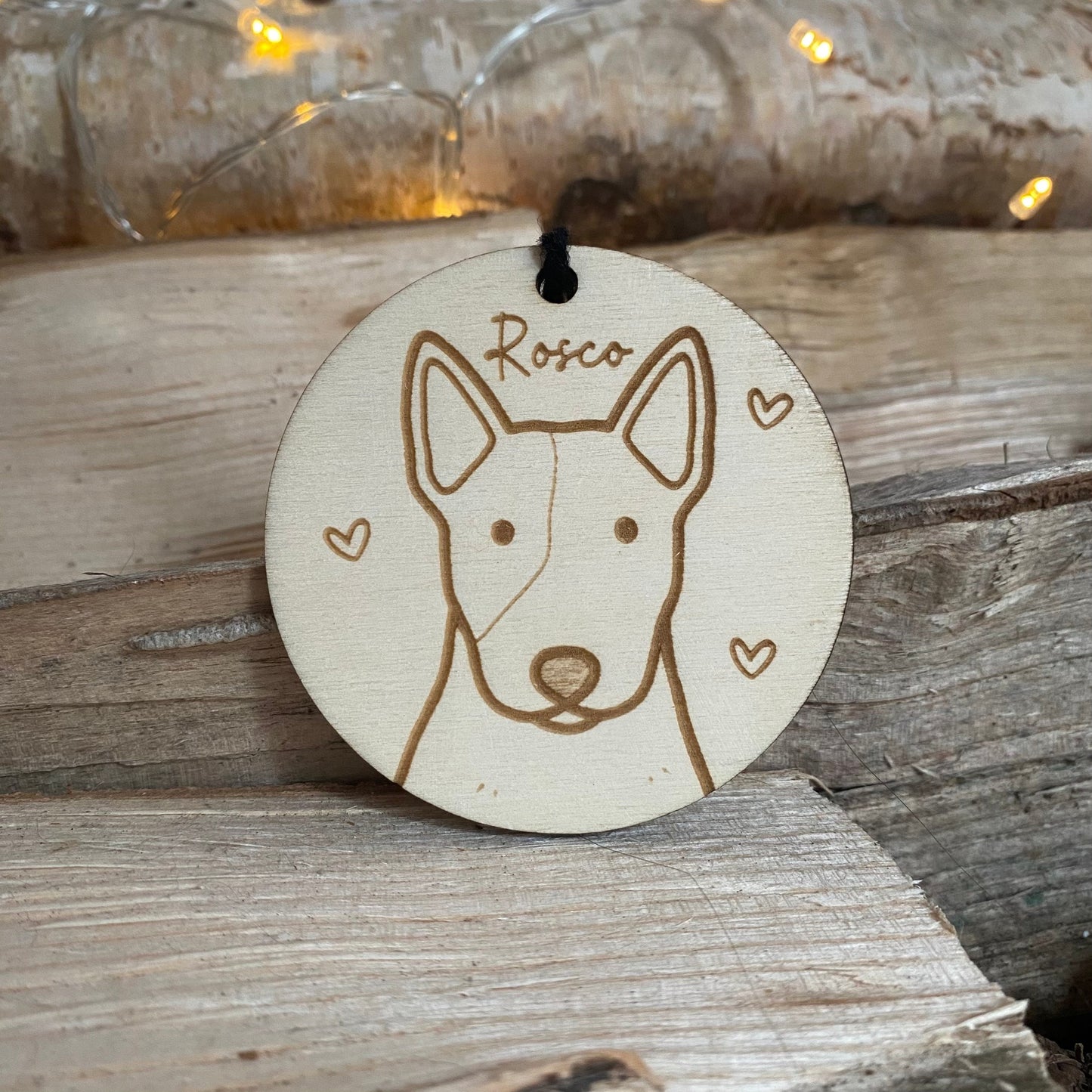 Bull Terrier Dog Breed Decoration Wood Ornament Cute Personalised Illustration Portrait Christmas Bauble Wooden Decor | nymbie