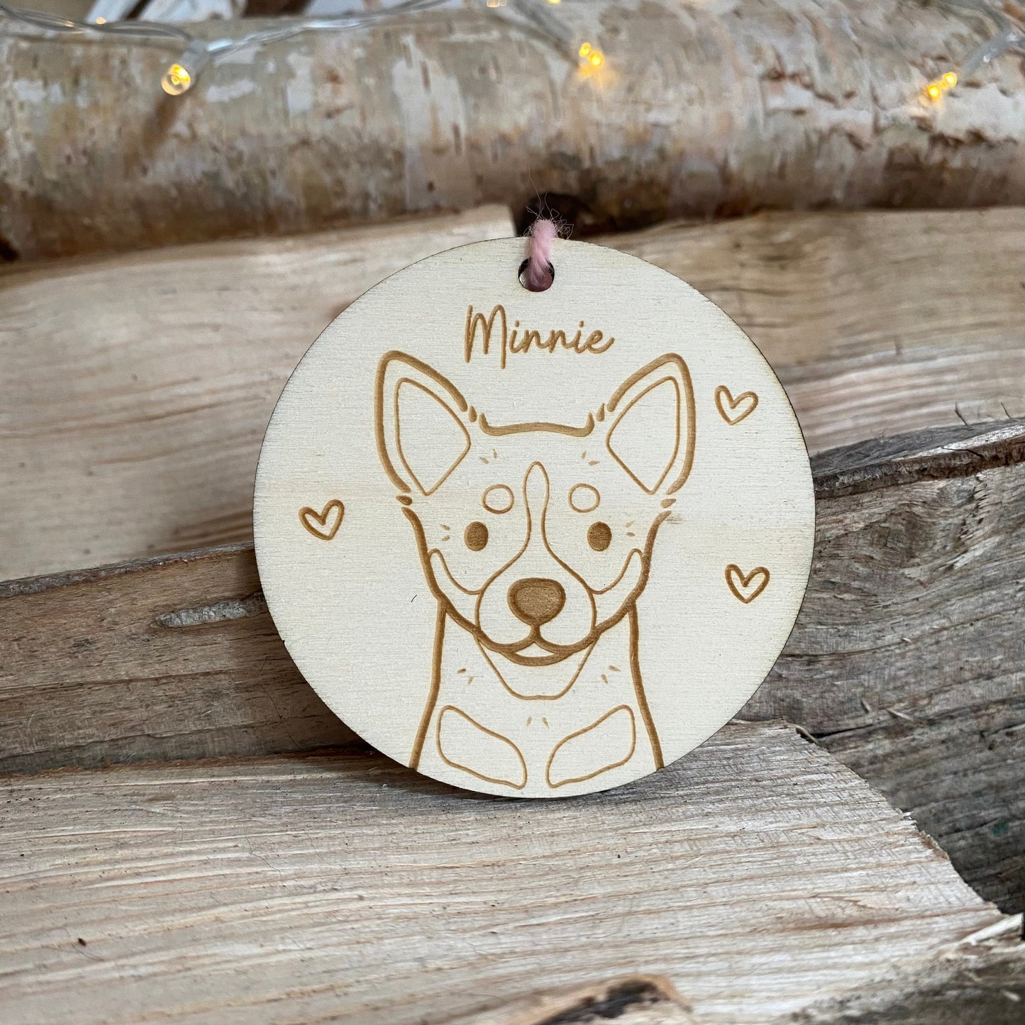 Chihuahua Dog Breed Decoration Wood Ornament Cute Personalised Illustration Portrait Christmas Bauble Wooden Decor | nymbie