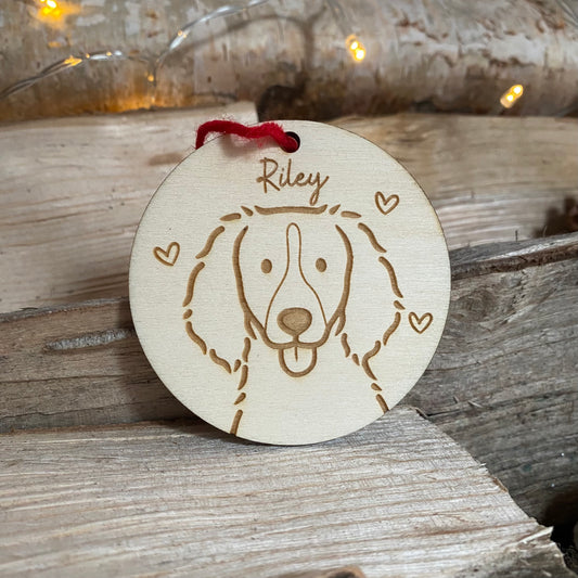 Springer Spaniel Dog Breed Decoration Wood Ornament Cute Personalised Illustration Portrait Christmas Bauble Wooden Decor | nymbie