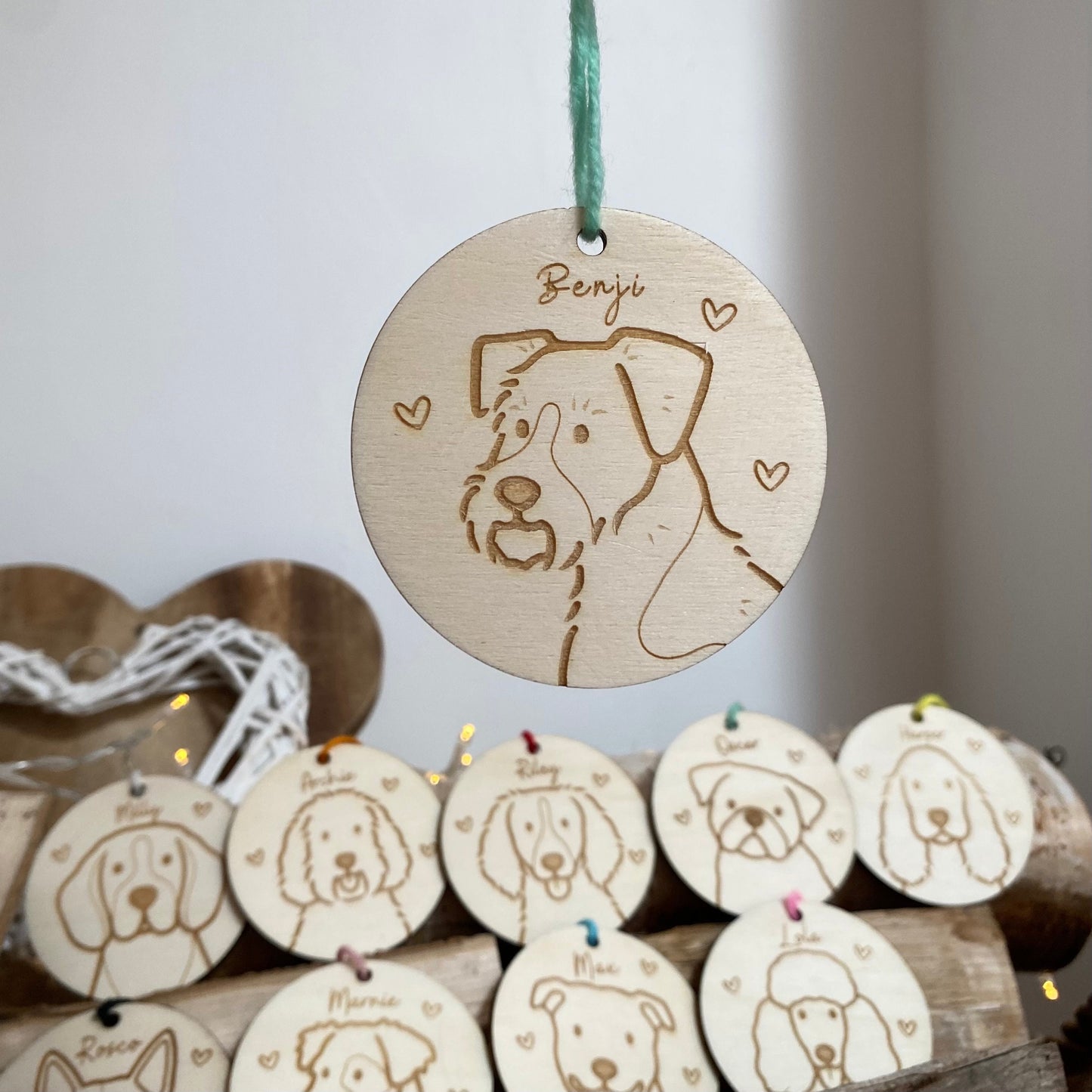 Jack Russell Terrier Dog Breed Decoration Wood Ornament Cute Personalised Illustration Portrait Christmas Bauble Wooden Decor | nymbie