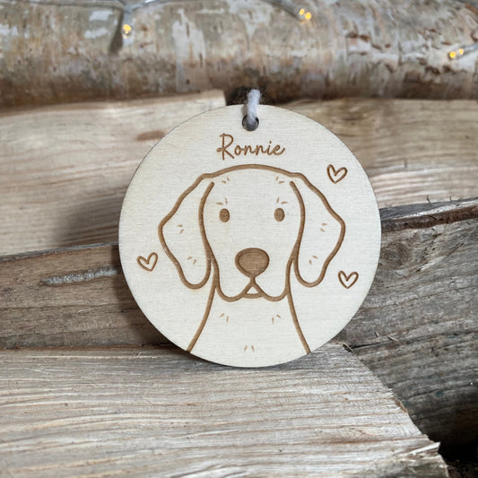 Vizsla Dog Breed Decoration Wood Ornament Cute Personalised Illustration Portrait Christmas Bauble Wooden Decor | nymbie