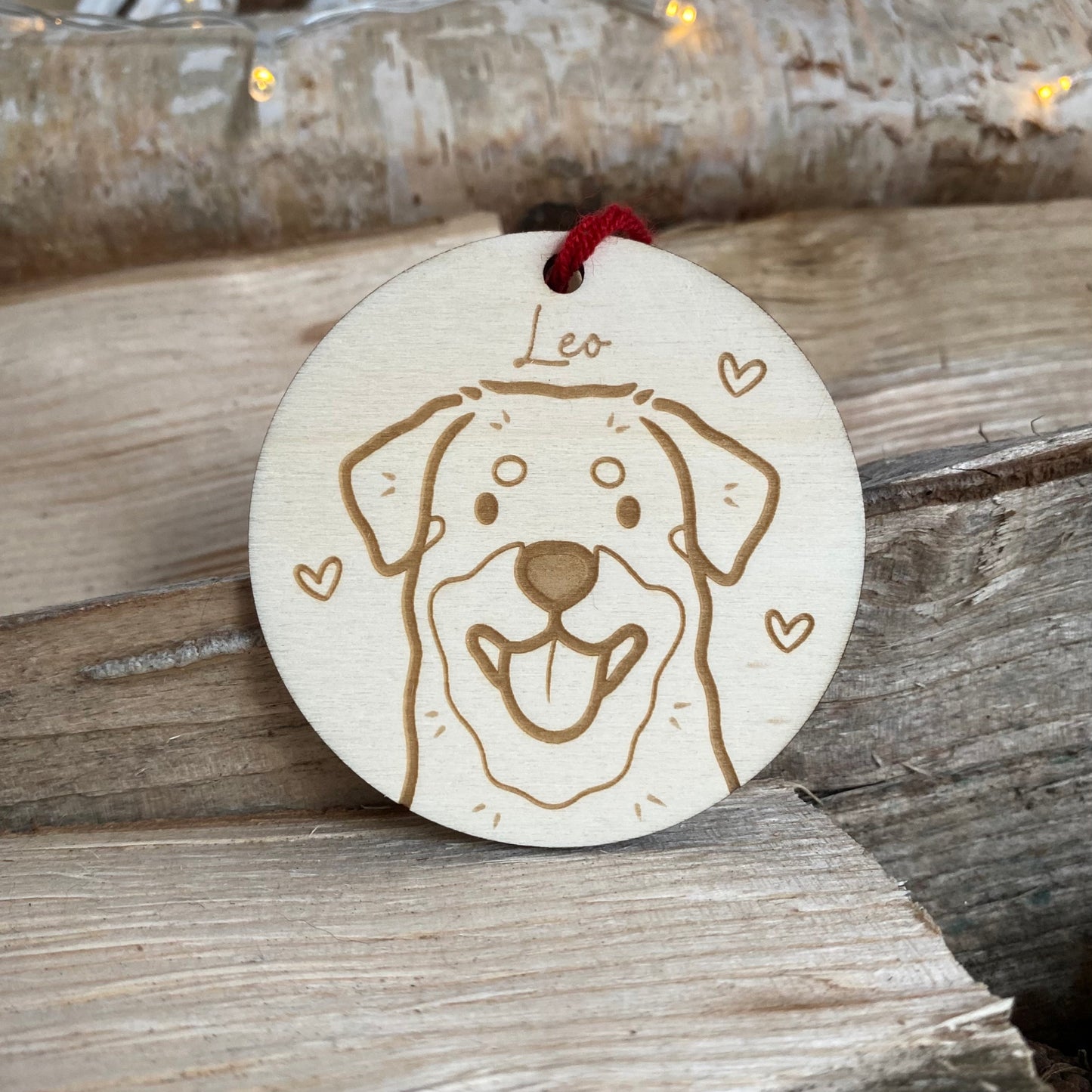 Rottweiler Dog Breed Decoration Wood Ornament Cute Personalised Illustration Portrait Christmas Bauble Wooden Decor | nymbie