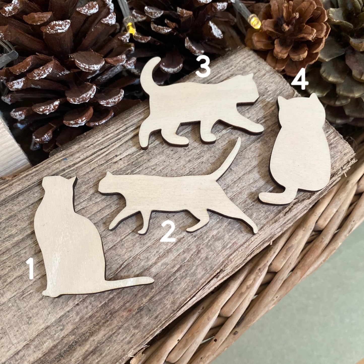 laser cut cat wooden decorations wedding pet guest place cards cats plain wood table toppers