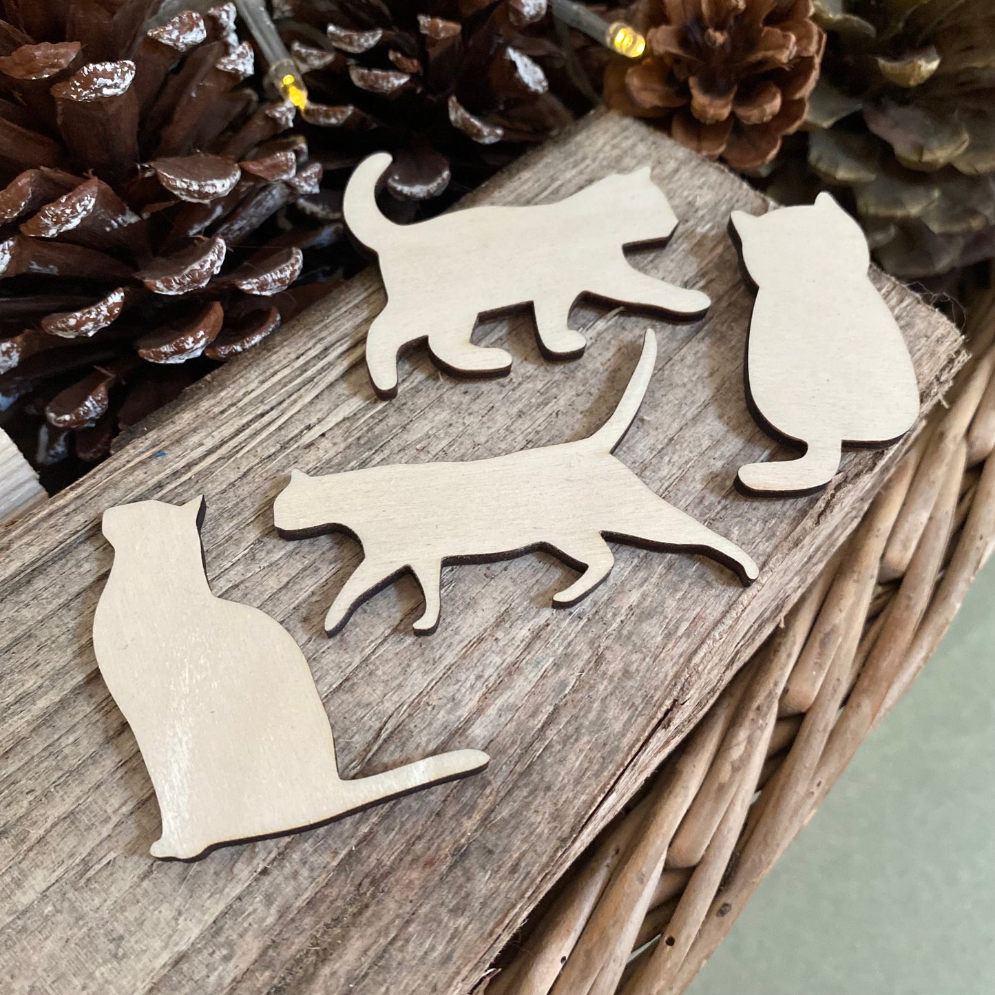 laser cut cat wooden decorations wedding pet guest place cards cats plain wood table toppers