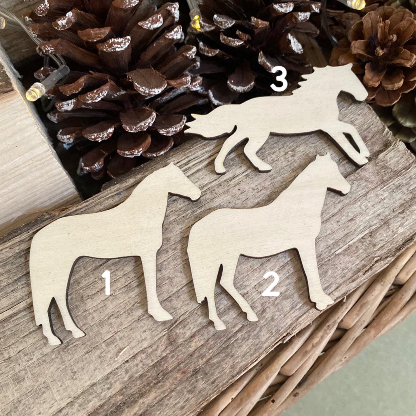 laser cut horse wooden decorations Easter wedding pet guest place cards pony