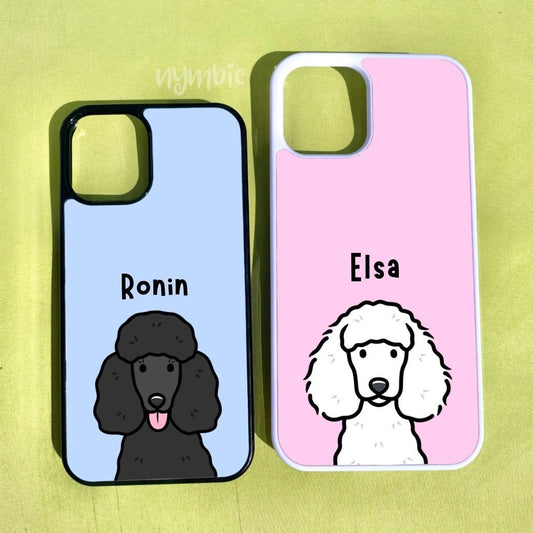 Poodle Cartoon Dog Breed Phone Case Personalised Pet Portrait Illustration iPhone Samsung Cover