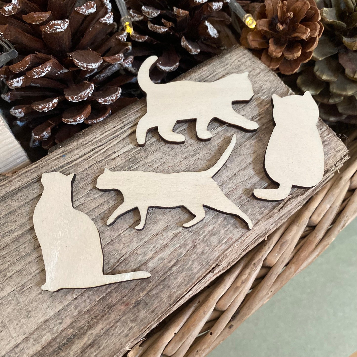 laser cut cat wooden decorations wedding pet guest place cards cats plain wood table toppers