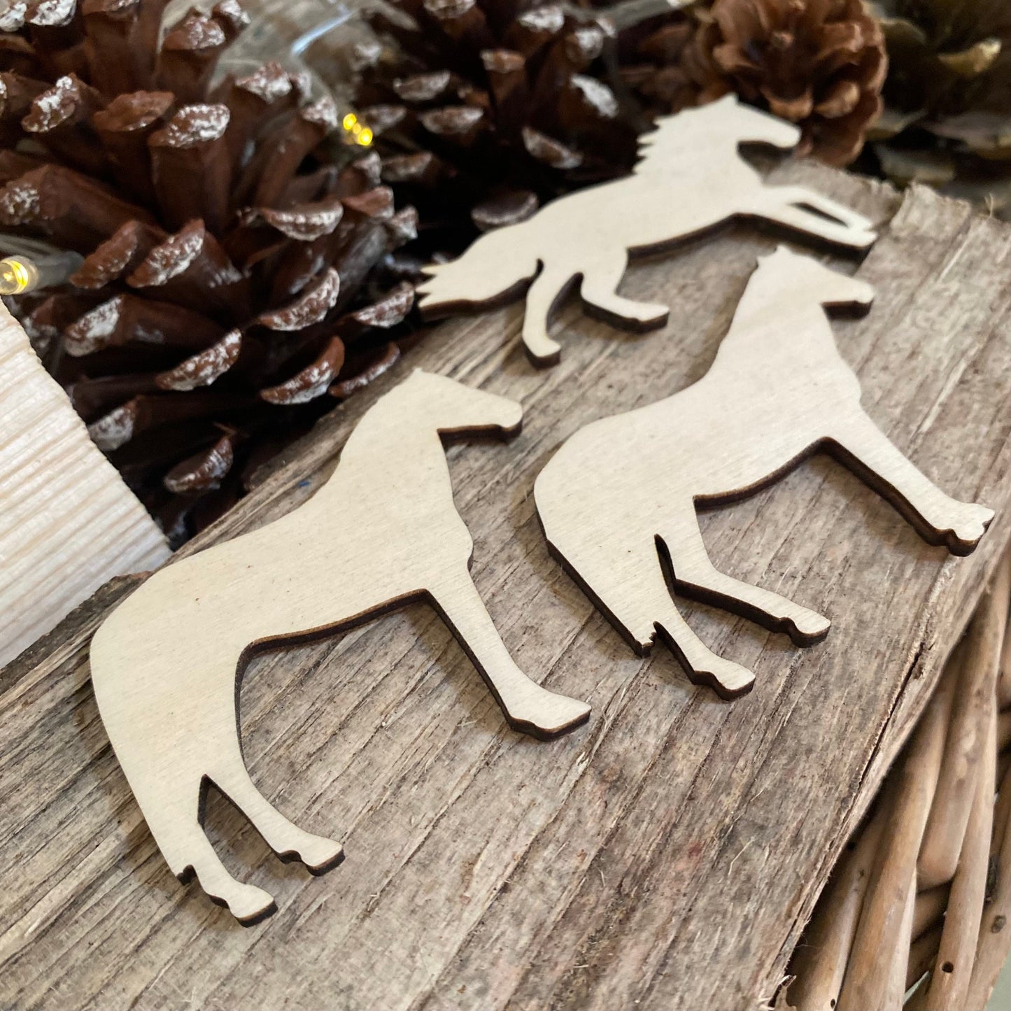 laser cut horse wooden decorations Easter wedding pet guest place cards pony