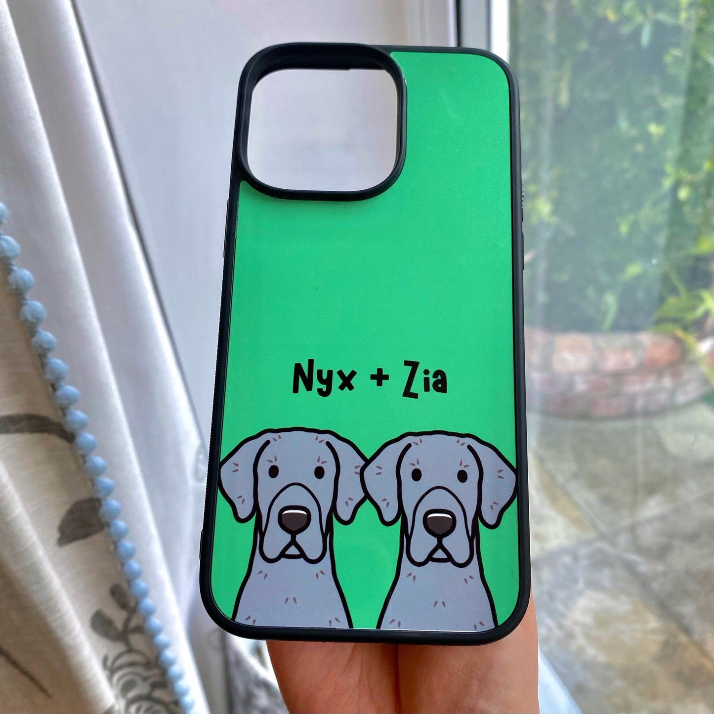 Great Dane Cartoon Dog Breed Phone Case Personalised Pet Portrait Illustration iPhone Samsung Cover