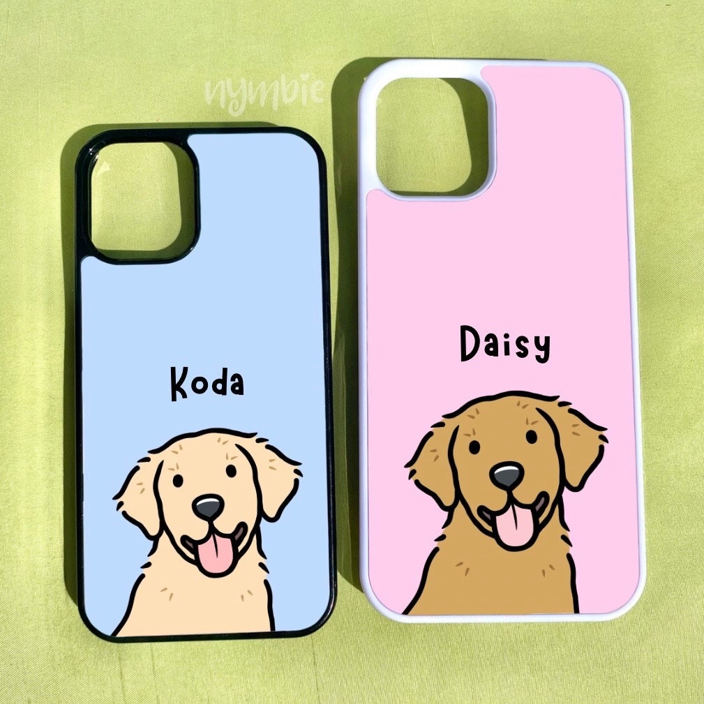 Golden Retriever Cartoon Dog Breed Phone Case Personalised Pet Portrait Illustration iPhone Samsung Cover