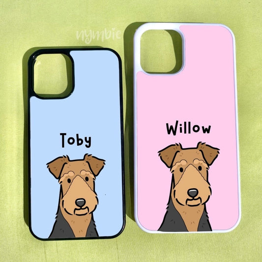 Airedale Terrier Cartoon Dog Breed Phone Case Personalised Pet Portrait Illustration iPhone Samsung Cover