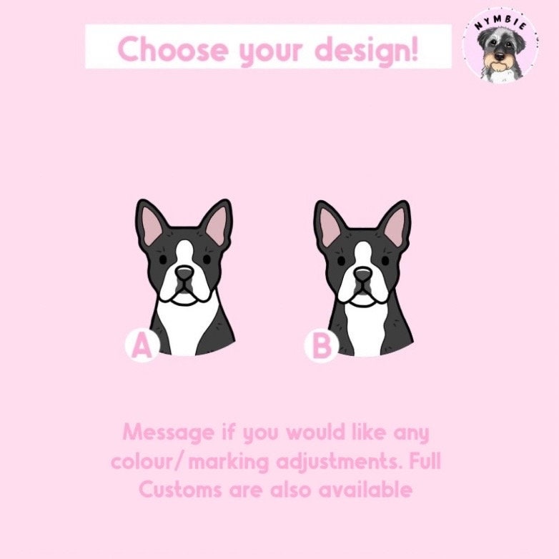 Boston Terrier Cartoon Dog Breed Phone Case Personalised Pet Portrait Illustration iPhone Samsung Cover