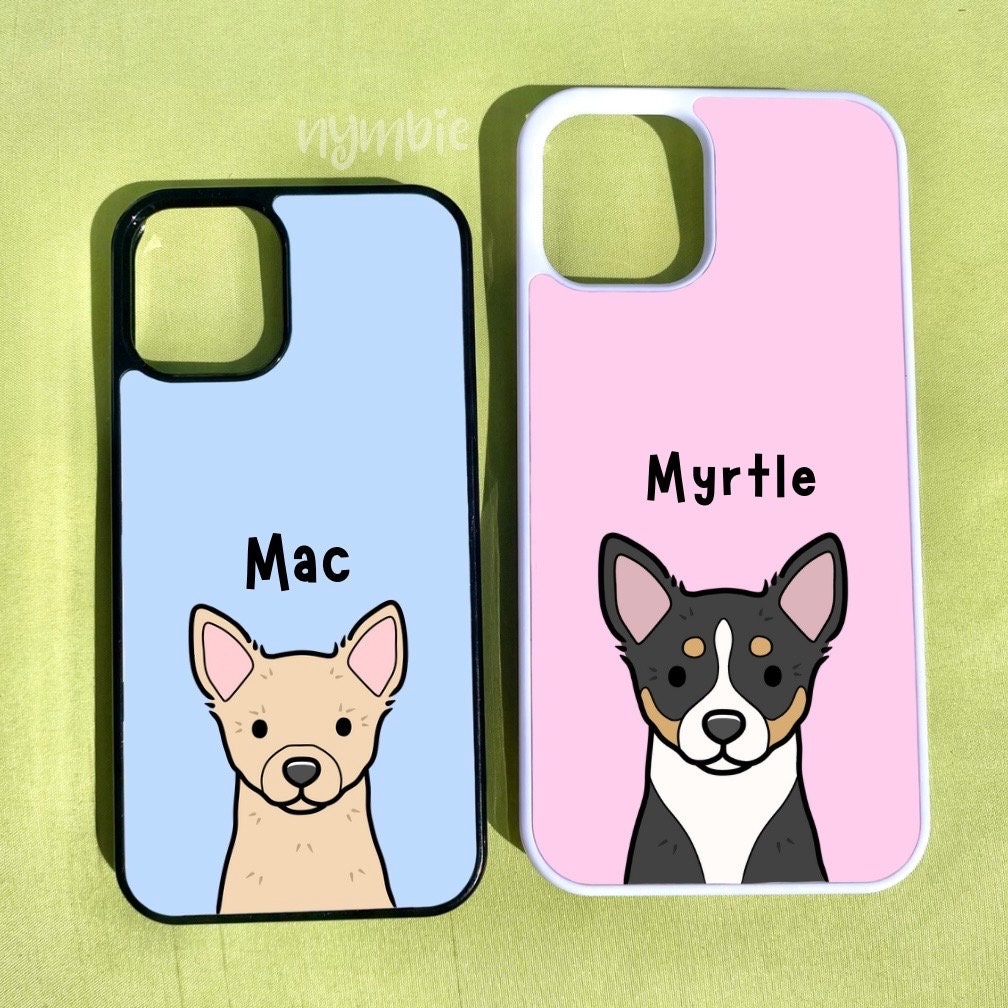 Chihuahua Cartoon Dog Breed Phone Case Personalised Pet Portrait Illustration iPhone Samsung Cover