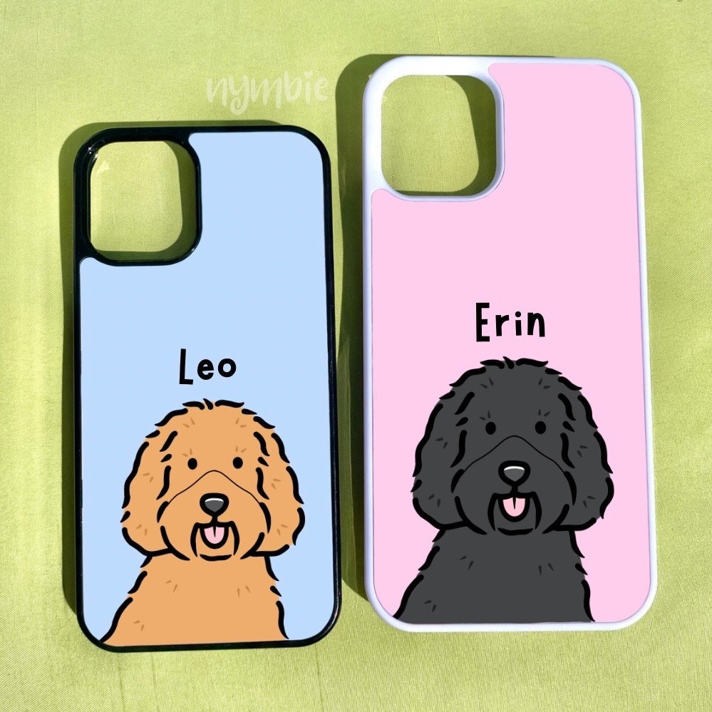 Labradoodle Cartoon Dog Breed Phone Case Personalised Pet Portrait Illustration iPhone Samsung Cover