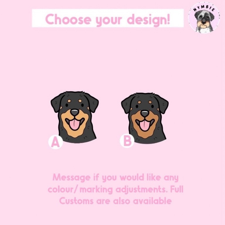 Rottweiler Cartoon Dog Breed Phone Case Personalised Pet Portrait Illustration iPhone Samsung Cover