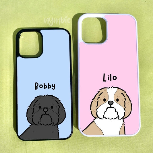 Shih Tzu Cartoon Dog Breed Phone Case Personalised Pet Portrait Illustration iPhone Samsung Cover