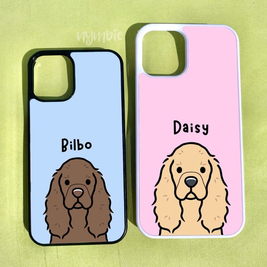 American Cocker Spaniel Cartoon Dog Breed Phone Case Personalised Pet Portrait Illustration iPhone Samsung Cover