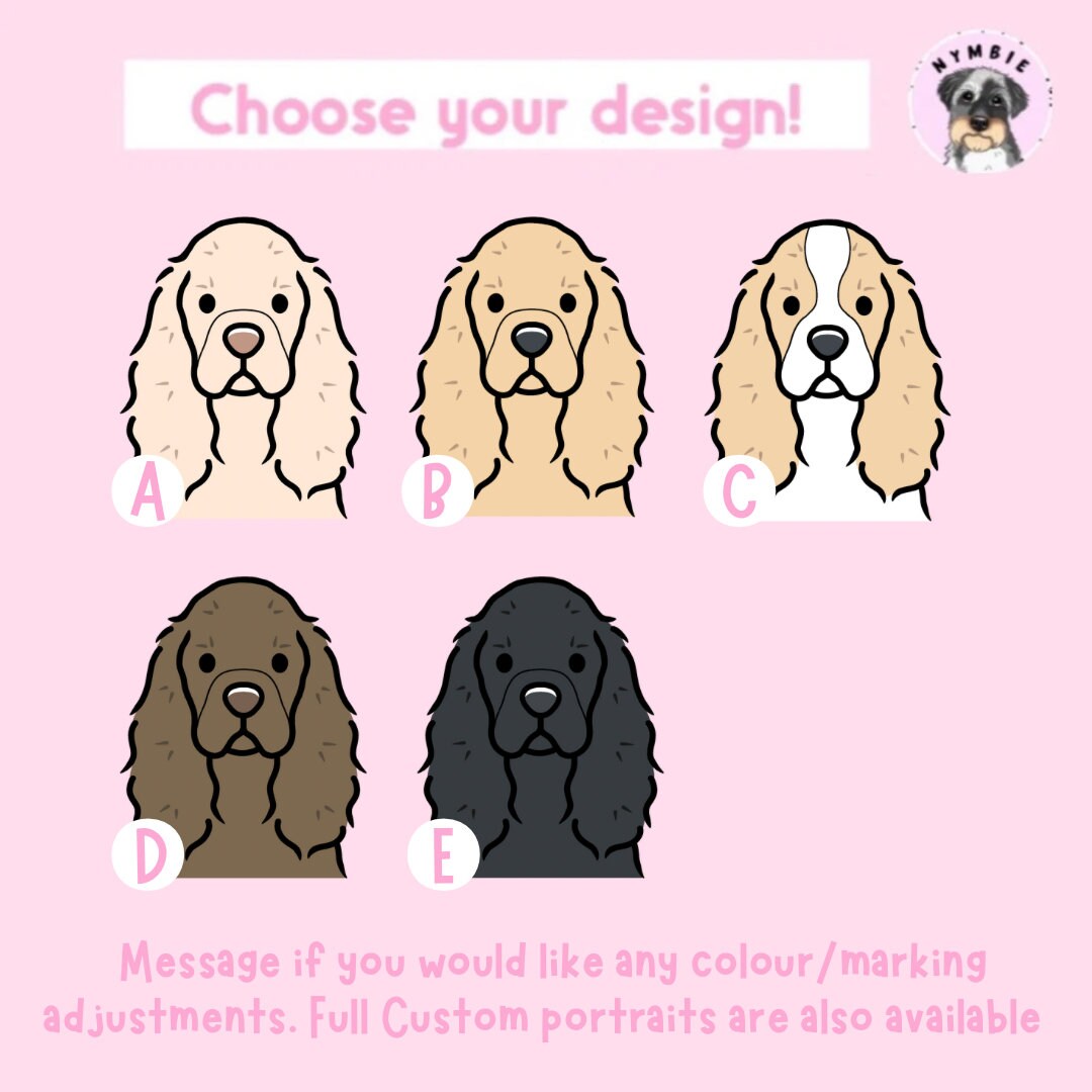 American Cocker Spaniel Cartoon Dog Breed Phone Case Personalised Pet Portrait Illustration iPhone Samsung Cover