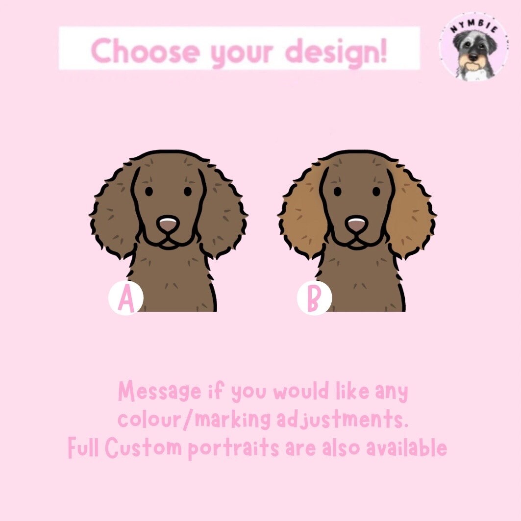 American Water Spaniel Cartoon Dog Breed Phone Case Personalised Pet Portrait Illustration iPhone Samsung Cover