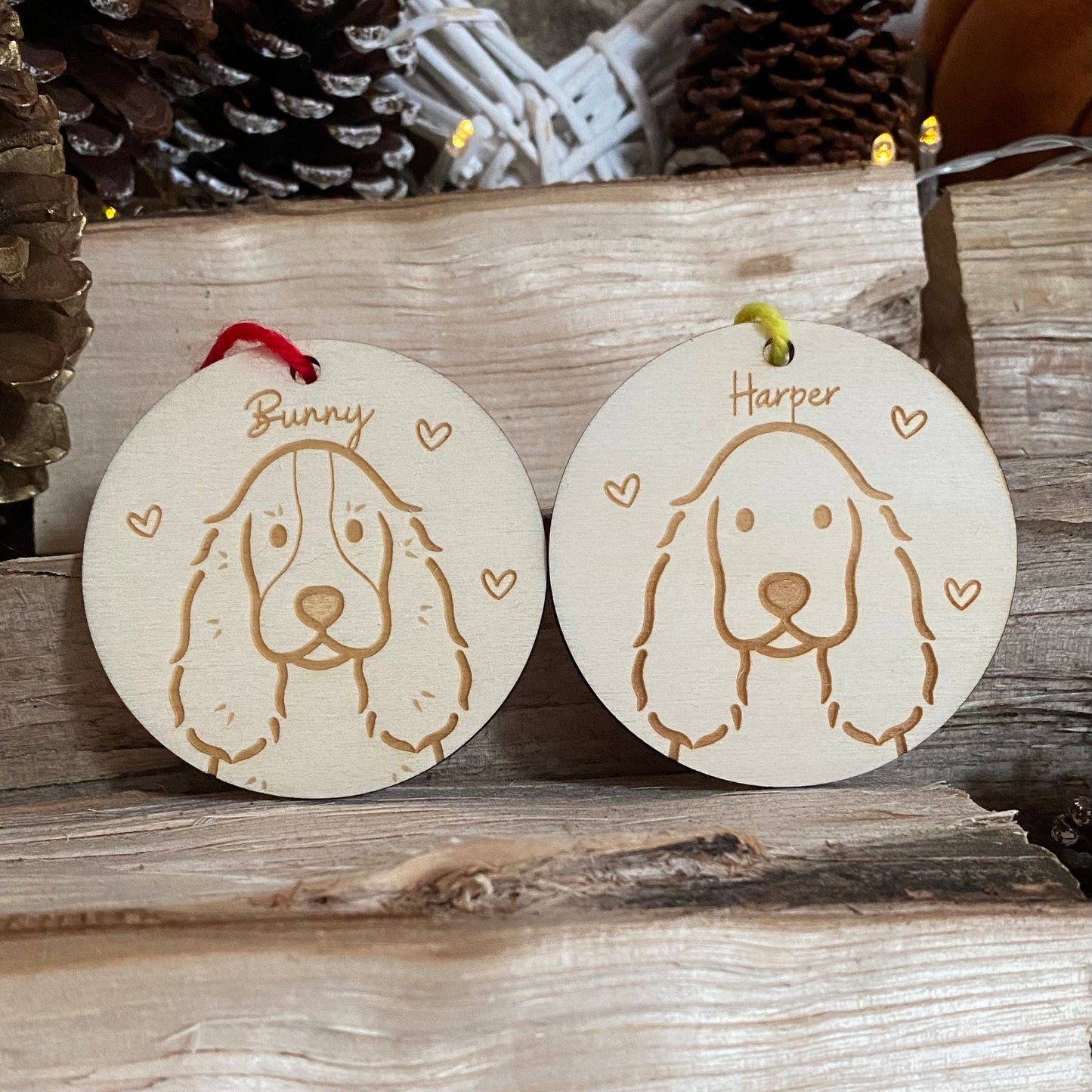 Cocker Spaniel (Show) Dog Breed Decoration Wood Ornament Cute Personalised Illustration Portrait Christmas Bauble Wooden Decor | nymbie