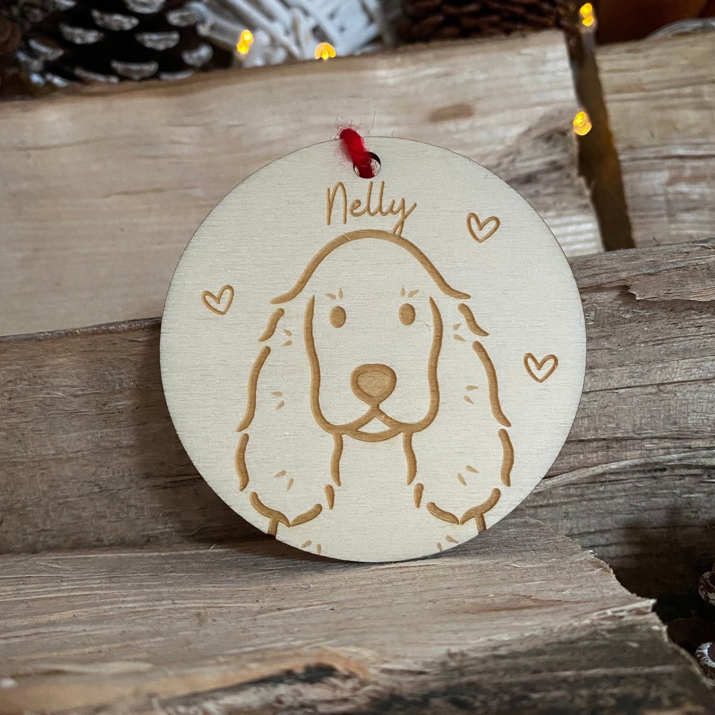 Cocker Spaniel (Show) Dog Breed Decoration Wood Ornament Cute Personalised Illustration Portrait Christmas Bauble Wooden Decor | nymbie