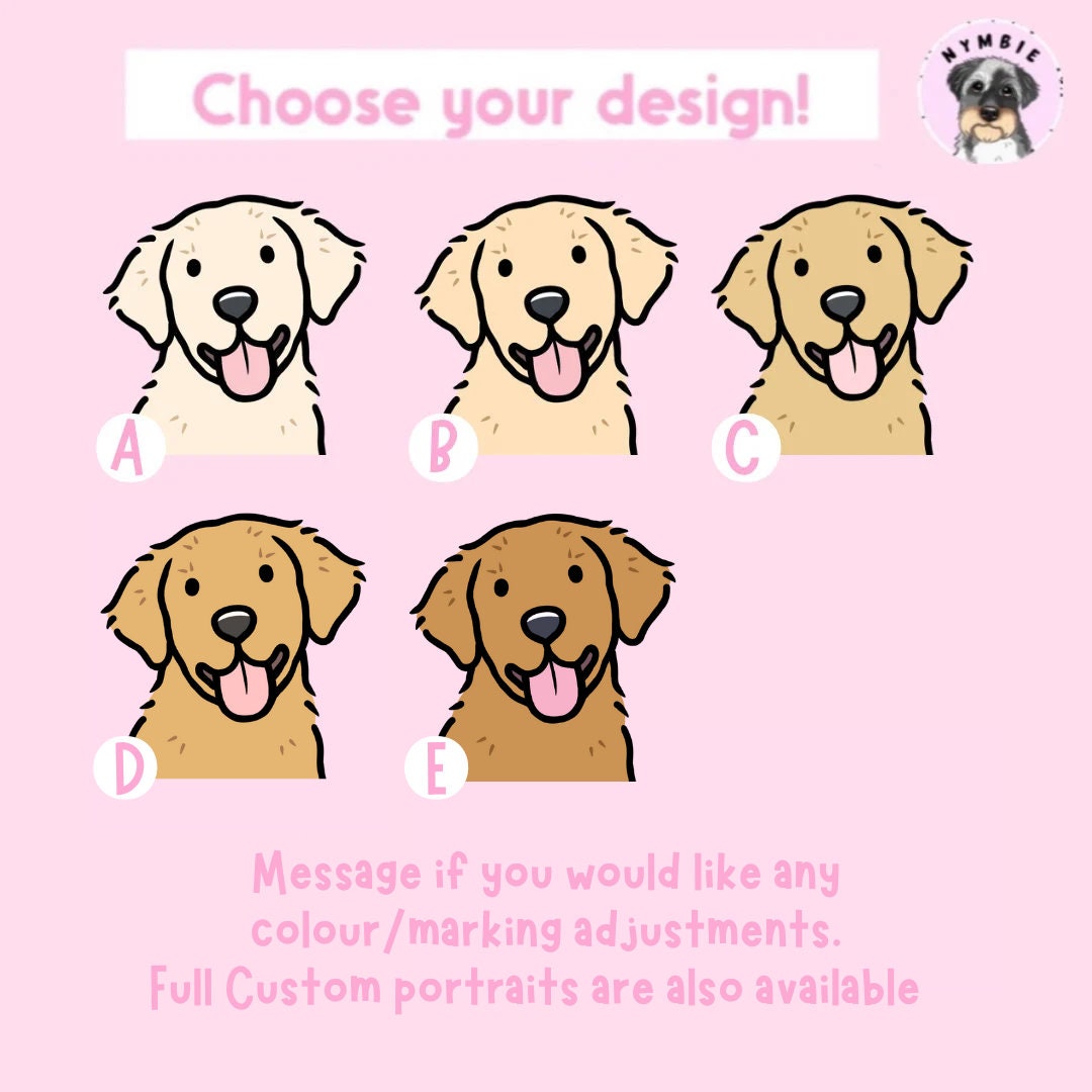 Golden Retriever Cartoon Dog Breed Phone Case Personalised Pet Portrait Illustration iPhone Samsung Cover