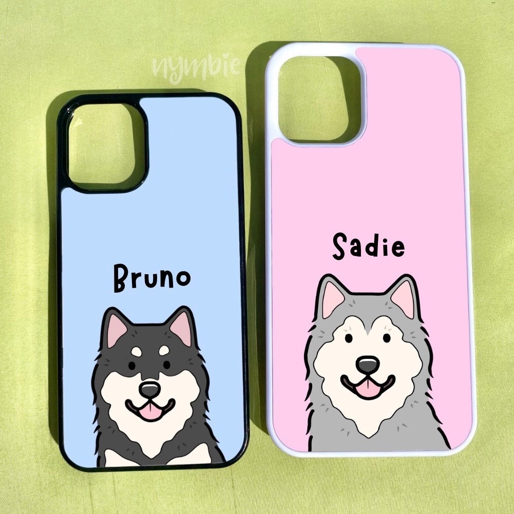 Alaskan Malamute Cartoon Dog Breed Phone Case Personalised Pet Portrait Illustration iPhone Samsung Cover