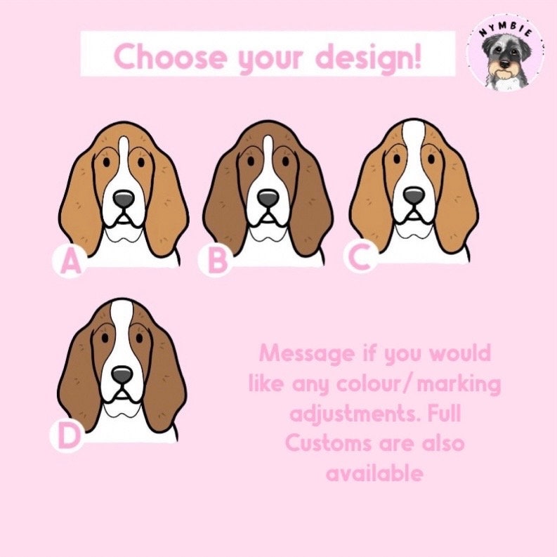 Basset Hound Cartoon Dog Breed Phone Case Personalised Pet Portrait Illustration iPhone Samsung Cover