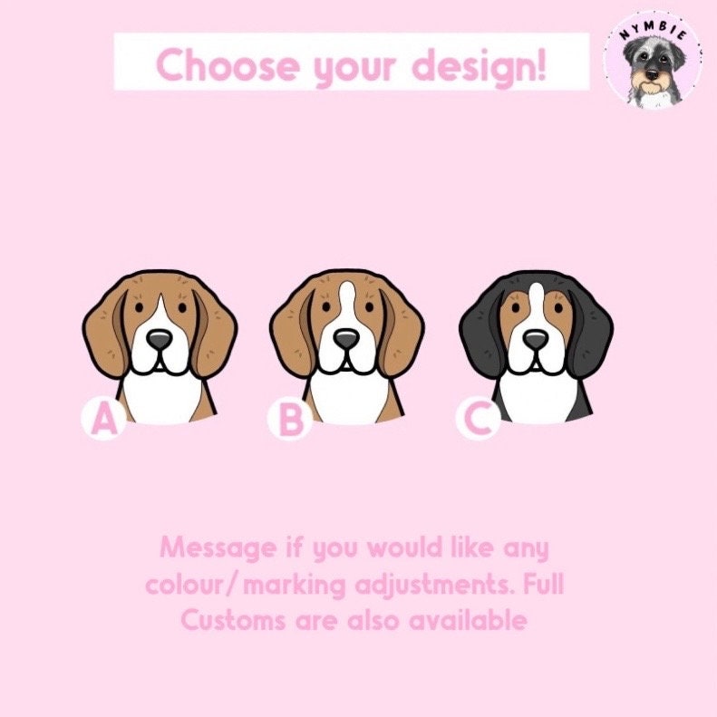 Beagle Cartoon Dog Breed Phone Case Personalised Pet Portrait Illustration iPhone Samsung Cover