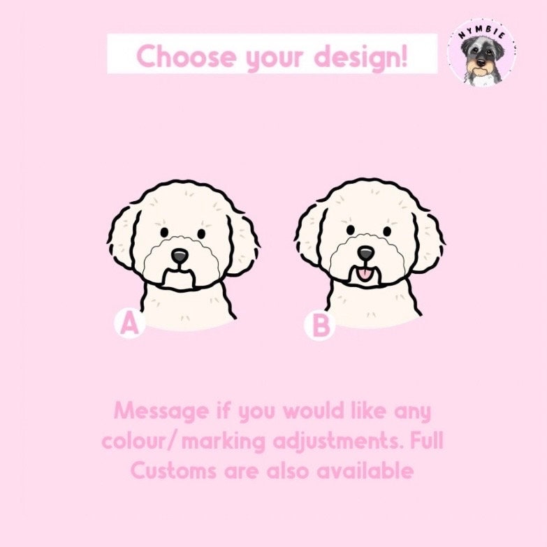 Bichon Frise Cartoon Dog Breed Phone Case Personalised Pet Portrait Illustration iPhone Samsung Cover