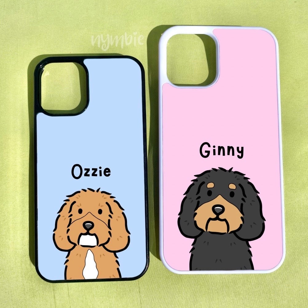 Cavapoo Cartoon Dog Breed Phone Case Personalised Pet Portrait Illustration iPhone Samsung Cover