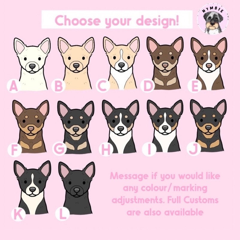 Chihuahua Cartoon Dog Breed Phone Case Personalised Pet Portrait Illustration iPhone Samsung Cover