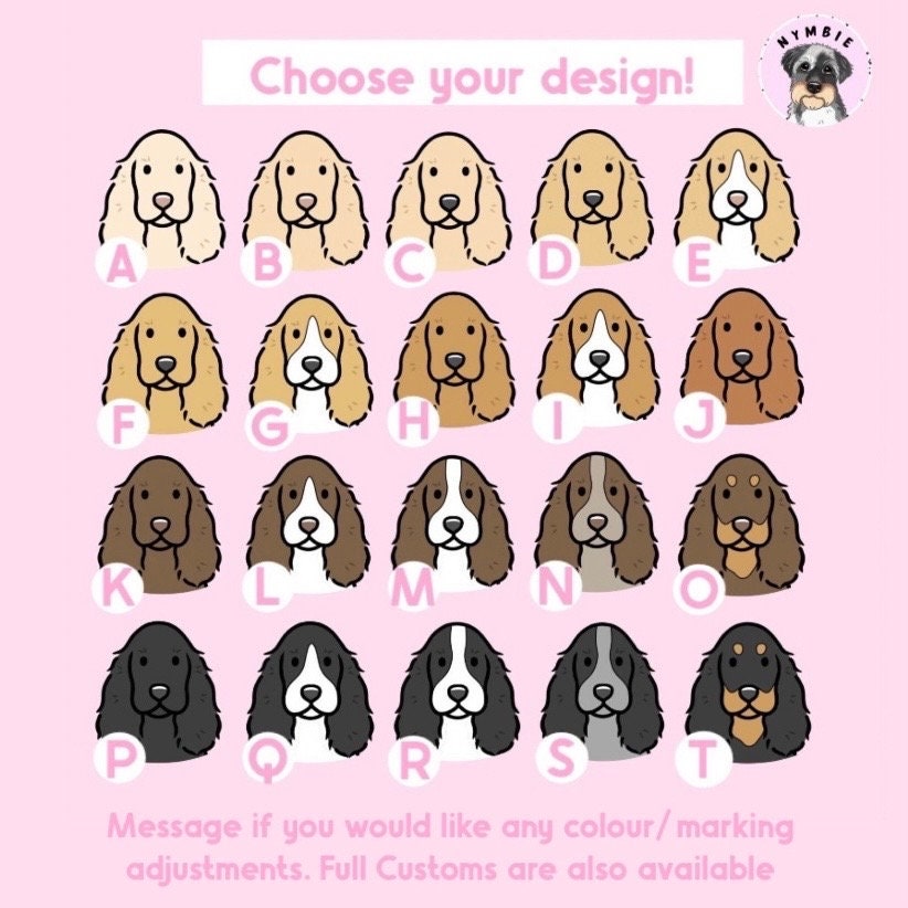 Cocker Spaniel (Show) Cartoon Dog Breed Phone Case Personalised Pet Portrait Illustration iPhone Samsung Cover