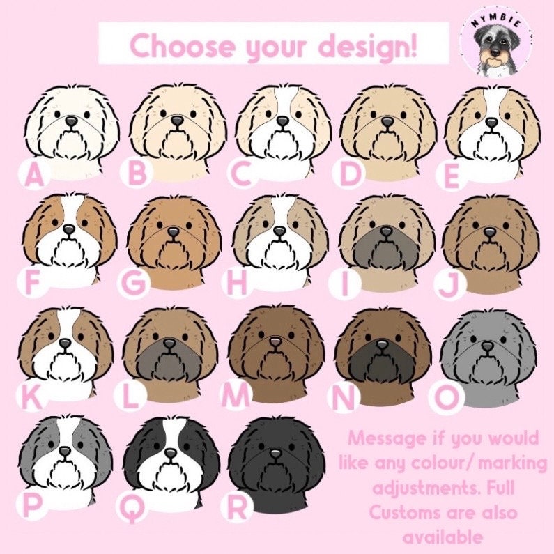 Shih Tzu Cartoon Dog Breed Phone Case Personalised Pet Portrait Illustration iPhone Samsung Cover