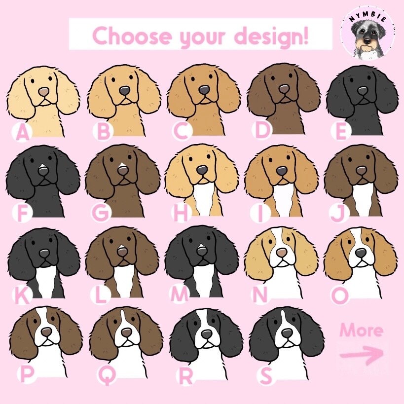 Sprocker Spaniel Cartoon Dog Breed Phone Case Personalised Pet Portrait Illustration iPhone Samsung Cover