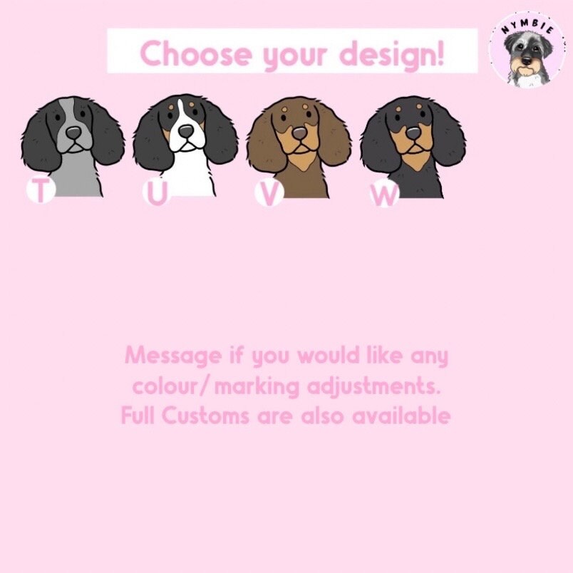 Sprocker Spaniel Cartoon Dog Breed Phone Case Personalised Pet Portrait Illustration iPhone Samsung Cover