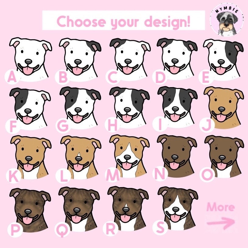 Staffordshire Bull Terrier Cartoon Dog Breed Phone Case Personalised Pet Portrait Illustration iPhone Samsung Cover